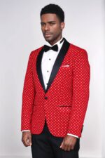 Dot-Patterned-Slim-Fit-Red-Men-Singer-Tuxedo-Blazer-Wessi-2
