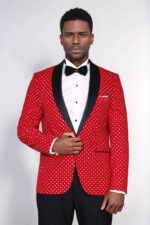 Dot-Patterned-Slim-Fit-Red-Men-Singer-Tuxedo-Blazer-Wessi-3