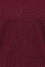 Dot-Patterned-V-Neck-Burgundy-Sweater-Wessi-1