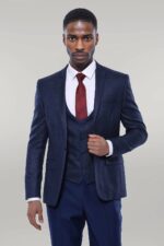 Dot-Patterned Vested Suit