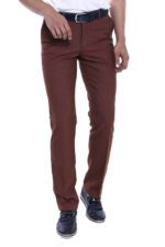 Dot Pockets Slim Fit Cotton Tan Men Pants