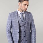Double Breasted 3 Pieces Blue Suit | Wessi