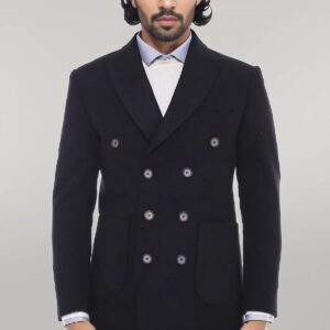 Double-Breasted Black Men Coat - Wessi