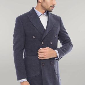 Double-Breasted Men Anthracite Coat - Wessi