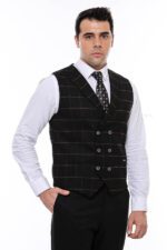 Double-Breasted-Plaid-Black-Men-Vest-Wessi-2