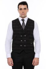 Double-Breasted-Plaid-Black-Men-Vest-Wessi-3