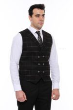 Double-Breasted-Plaid-Black-Men-Vest-Wessi-4