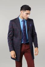 Double-Breasted-Plaid-Burgundy-Men-Coat-Wessi-3