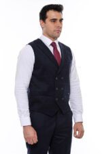 Double-Breasted-Plaid-Navy-Blue-Mens-Vest-Wessi-4