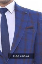 Double-Breasted-Pointed-Collar-Plaid-Bast-Blue-Jacket-Wessi-1