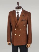 Double-Breasted-Slim-Fit-Brown-Men-Blazer-Wessi-3