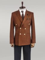 Double-Breasted-Slim-Fit-Brown-Men-Blazer-Wessi-4