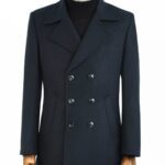 Double Breasted Wide Lapel Cachet Green Men Coat - Wessi
