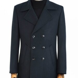 Double Breasted Wide Lapel Cachet Green Men Coat - Wessi