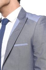 Double-Button-Bag-Pocket-Pointed-Collar-Dark-Blue-Jacket-Wessi-1