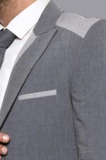 Double-Button-Bag-Pocket-Pointed-Collar-Grey-Jacket-Wessi-1
