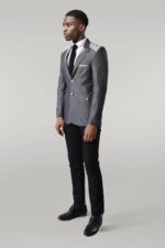 Double-Button-Bag-Pocket-Pointed-Collar-Grey-Jacket-Wessi-2