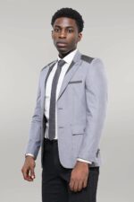 Double-Button-Bag-Pocket-Pointed-Collar-Light-Grey-Jacket-Wessi-2