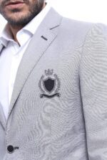 Double-Button-Mono-Lapel-Crested-Grey-Jacket-Wessi-1