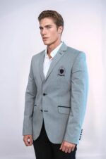 Double-Button-Mono-Lapel-Crested-Grey-Jacket-Wessi-2