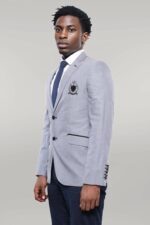 Double-Button-Mono-Lapel-Crested-Light-Grey-Jacket-Wessi-2