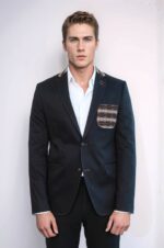 Double-Buttons-Knit-Collar-Mono-Lapel-Black-Jacket-Wessi-1