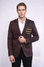 Double-Buttons-Knit-Collar-Mono-Lapel-Brown-Jacket-Wessi-3