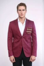 Double-Buttons-Knit-Collar-Mono-Lapel-Burgundy-Jacket-Wessi-1