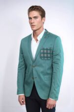 Double-Buttons-Knit-Collar-Mono-Lapel-Green-Jacket-Wessi-2