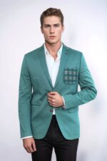 Double-Buttons-Knit-Collar-Mono-Lapel-Green-Jacket-Wessi-3
