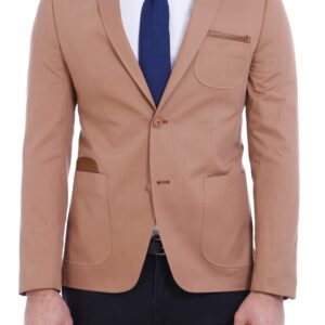 Double Buttons Mono Lapel Bag Pocket Beige Jacket-Wessi