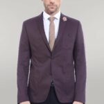 Double Buttons Mono Lapel Bag Pocket Brown Jacket-Wessi