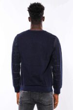 Eagle-Patterned-Slim-Fit-Navy-Blue-Sweatshirt-Wessi-3