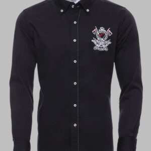 Emblemed Long Sleeve Black Shirt - Wessi
