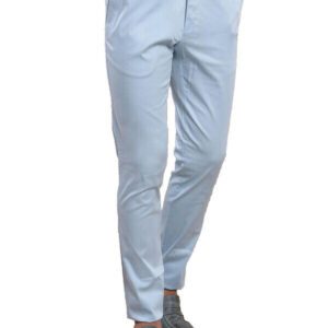 Flap Pockets Cotton Blue Men Pants - Wessi