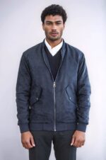 Flap-Pockets-Suede-Dark-Blue-Men-Bomber-Coat-Wessi-1