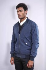 Flap-Pockets-Zippered-Blue-Men-Bomber-Coat-Wessi-2