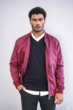 Flap-Pockets-Zippered-Burgundy-Men-Bomber-Coat-Wessi-3