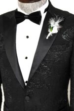 Floral-Patterned-Peak-Lapel-Black-Tuxedo-Blazer-Wessi-1