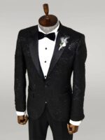 Floral-Patterned-Peak-Lapel-Black-Tuxedo-Blazer-Wessi-5