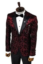 Floral-Patterned-Peak-Lapel-Burgundy-Men-Party-Blazer-Wessi-2