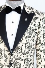 Floral-Patterned-Peak-Lapel-Cream-Men-Wedding-Blazer-Wessi-1