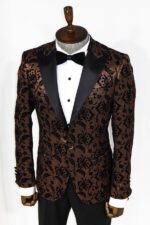 Floral-Patterned-Peak-Lapel-Gold-Men-Singer-Party-Blazer-Wessi-7