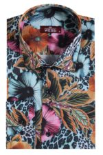 Floral-Patterned-Slim-Fit-Long-Sleeves-Multicolor-Men-Shirt-Wessi-4