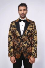Floral-Patterned-Slim-Fit-Yellow-Men-Party-Blazer-Wessi-1