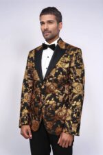 Floral-Patterned-Slim-Fit-Yellow-Men-Party-Blazer-Wessi-2