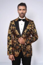 Floral-Patterned-Slim-Fit-Yellow-Men-Party-Blazer-Wessi-3