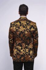 Floral-Patterned-Slim-Fit-Yellow-Men-Party-Blazer-Wessi-4