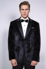 Floral-Patterned-Velvet-Black-Men-Wedding-Tuxedo-Blazer-Wessi-1