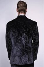 Floral-Patterned-Velvet-Black-Men-Wedding-Tuxedo-Blazer-Wessi-4
